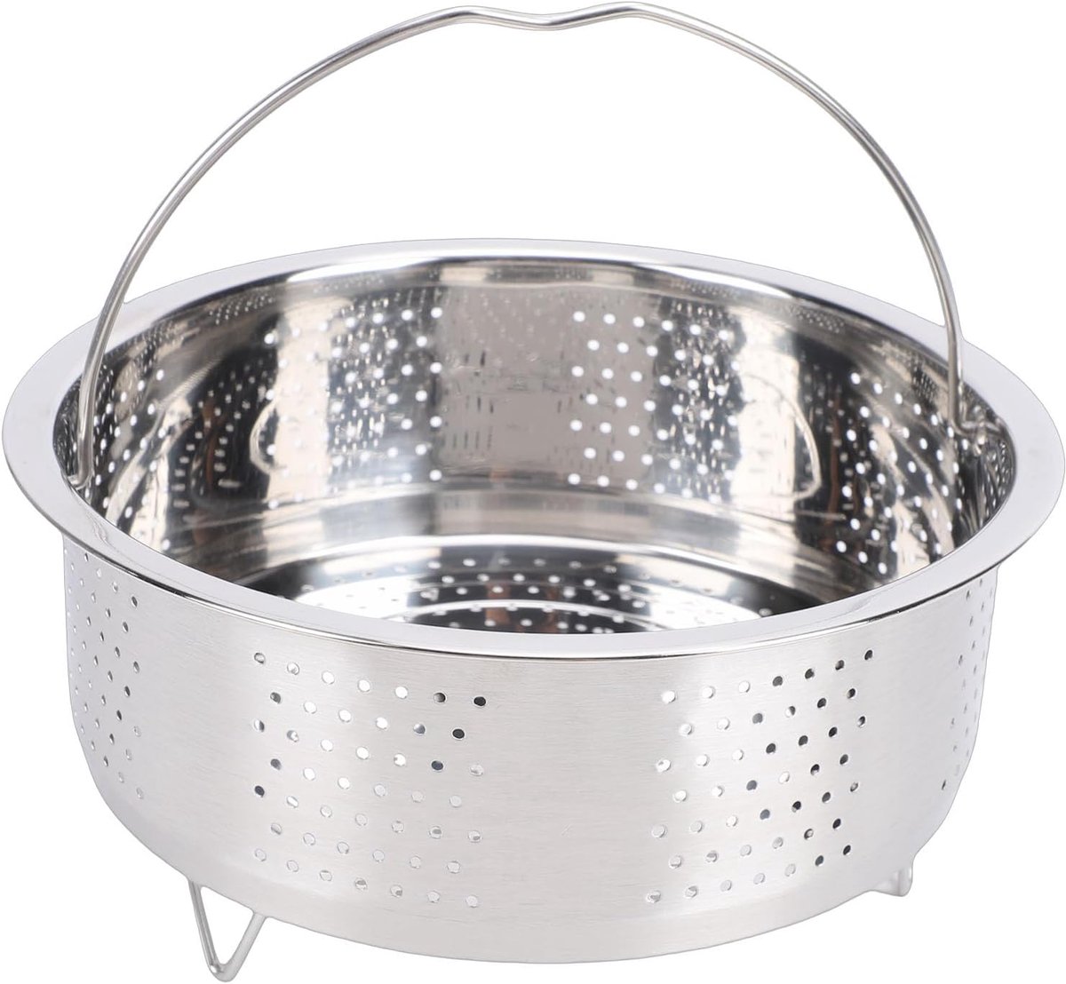 Stoommand voor Pot, 304 Roestvrijstalen Stoommand met Handvat, Multifunctionele Rijstkoker Inzetstoomboot, Stoomrek voor Groenten en Zeevruchten voor Koken (13,8 cm)