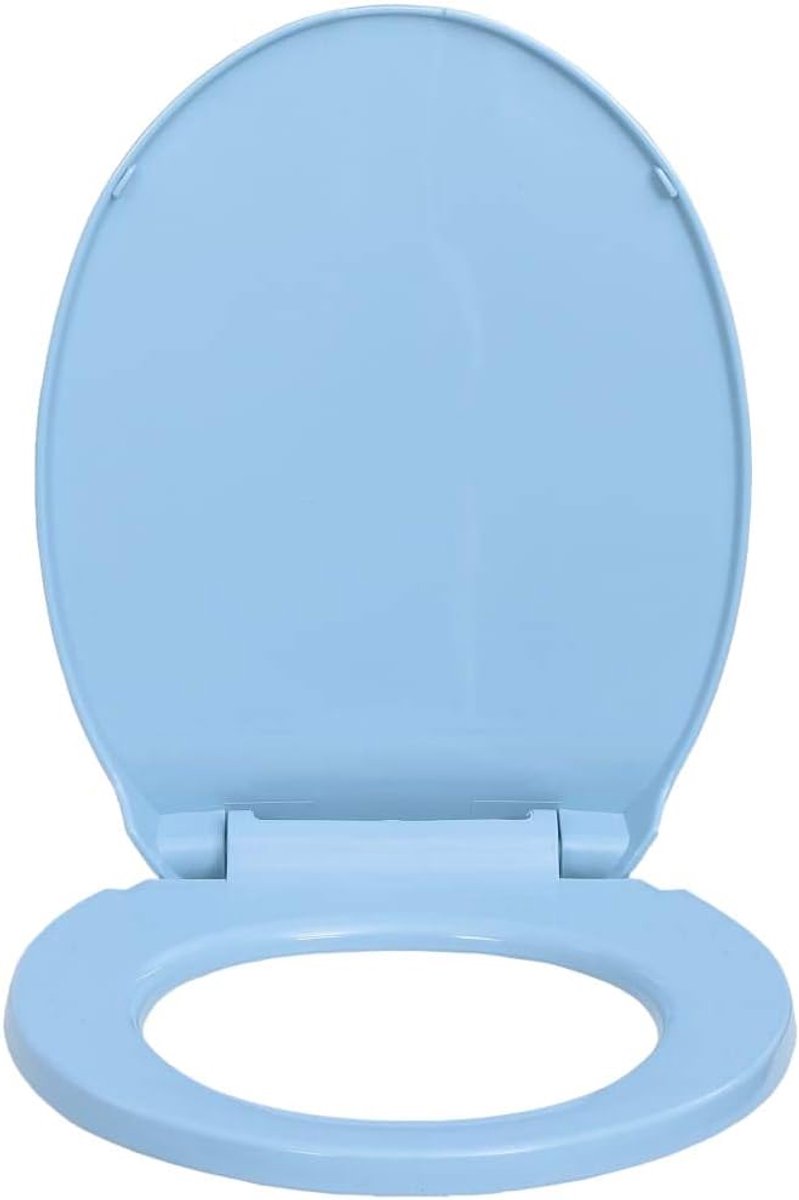 Wc-bril met softclose, ovaal, universeel, blauw, 46 x 34 cm