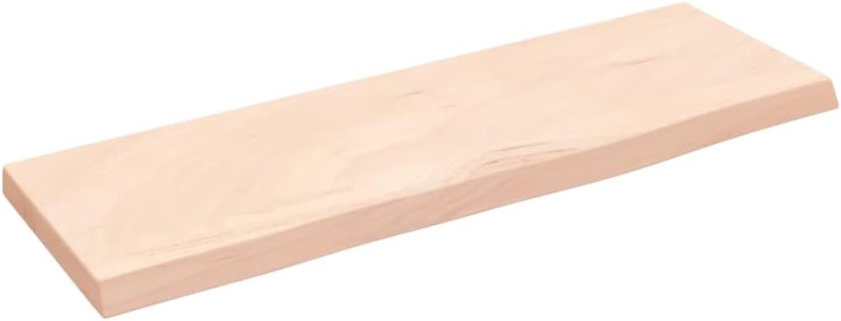 Boekenkast, zwevend, wandrek, kleine planken, wandrek, 60 x 20 x 2 cm, massief hout, eiken, onbehandeld, voor woonkamer, badkamer, keuken, kantoor
