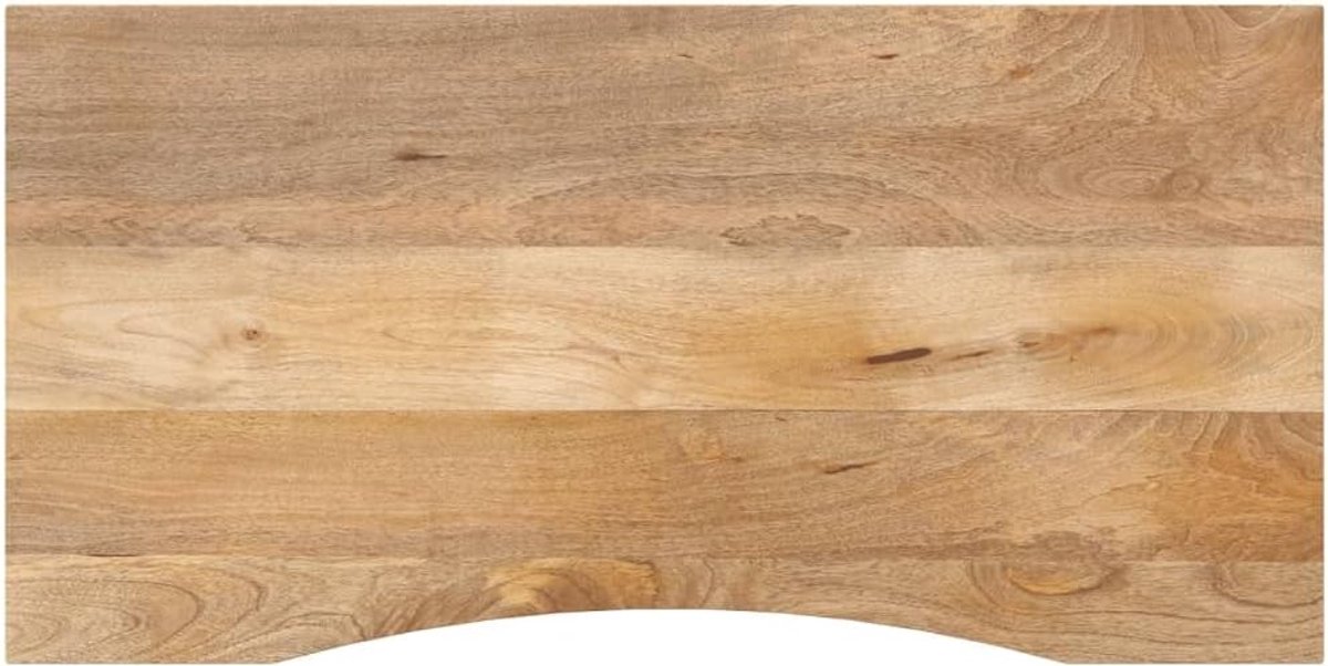 Mangohout bureaublad met uitsparing 120 x 60 x 2,5 cm tafelblad met rustiek design voor kantoor en eetkamer