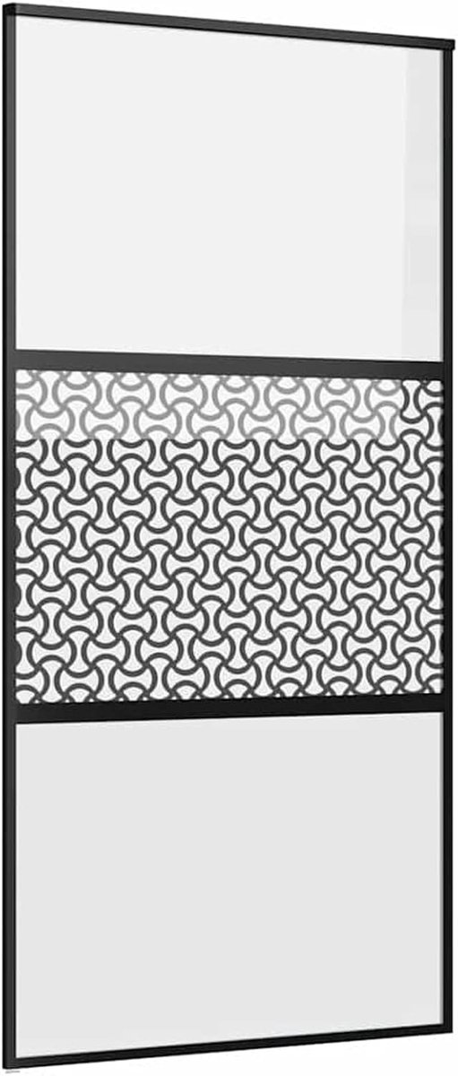 Schuifdeur zwart 102,5 x 205 cm, schuifdeuren enkele binnendeuren voor woonkamer kantoor schuifdeur ruimteverdeler 42012459