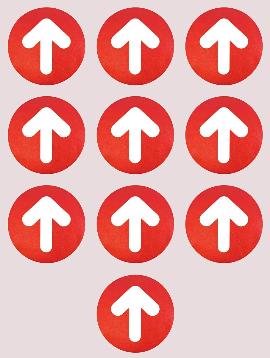 10 stuks 21 cm rode pijlen stickers antislip bewegwijzering vloer vinyl stickers gedrukt gestructureerde antislip vloerbedekking (21 cm, rood)