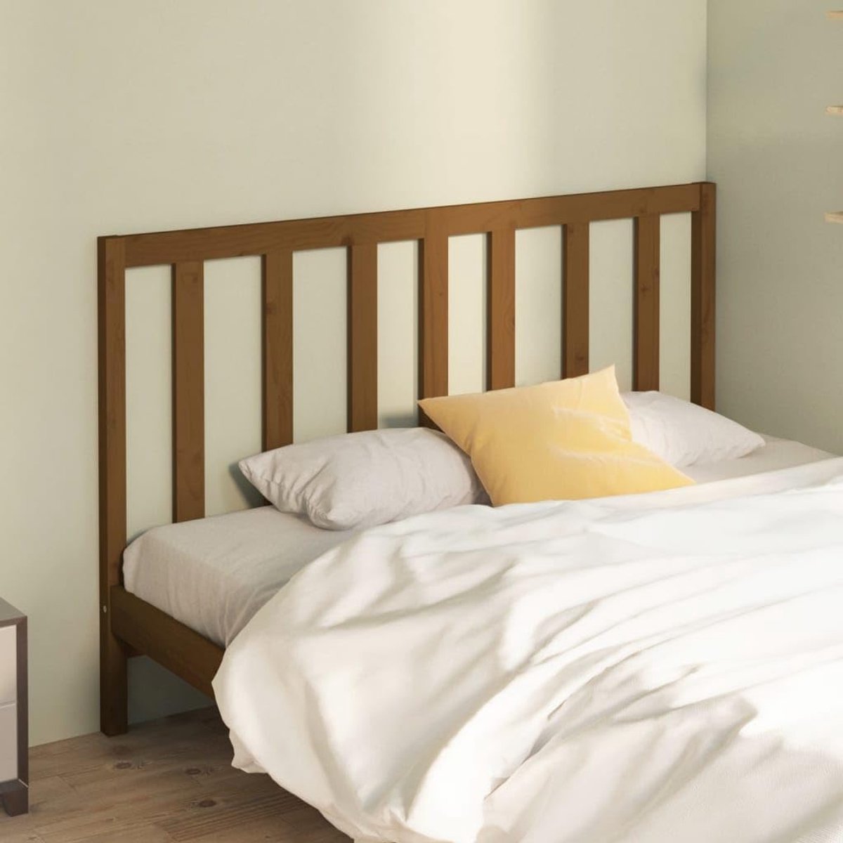 Houten hoofdeinde, honingbruin, 166 x 4 x 100 cm, grenenhout, bedhoofdeinde, zonder hoofdeinde, stijlvol design voor de slaapkamer, natuurlijke houtlook, rustiek massief hout