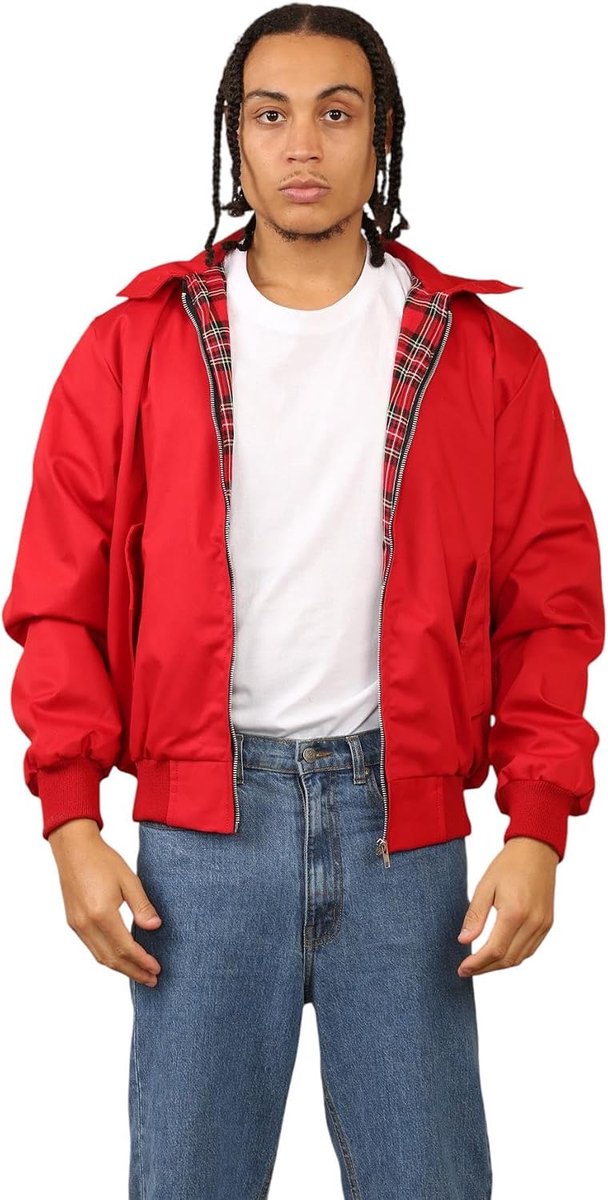 Heren Lange Mouw Klassieke Retro Vintage Bomber Winter Jas Harrington Jacket