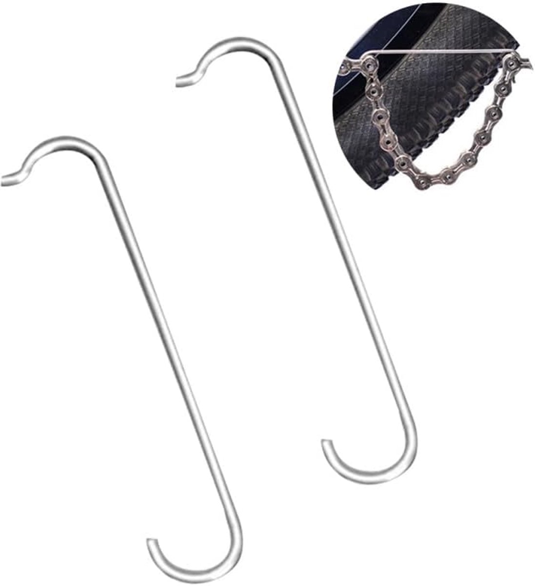 2 stuks kettinghaken fiets, kettinghouder voor fietsketting, kettinggereedschap, accessoires voor kettingklinknagels en kettingslottang, reparatie verbindingsgereedschap, zilver
