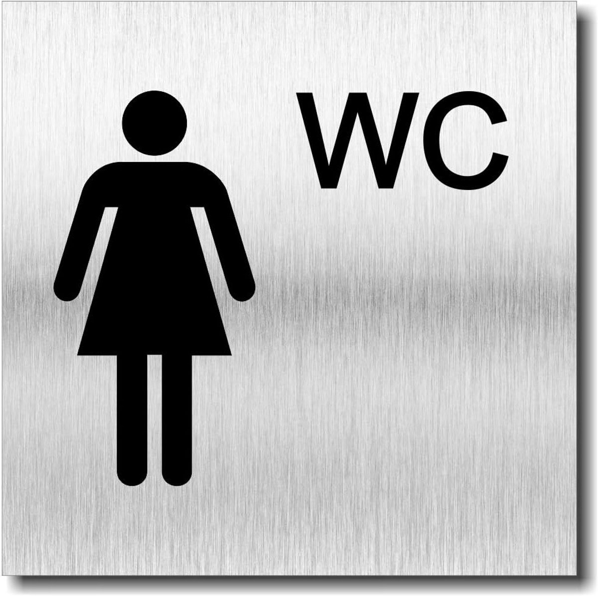 dames toilet UV print 12 x 12 cm - 3 mm aluminium composiet - Made in Germany