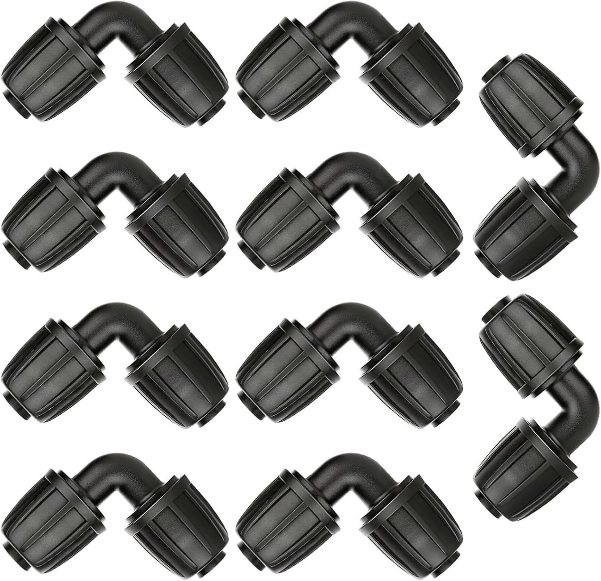 10 stuks L-hoekverbindingen voor tuinslang, 16 mm, verbindingsstuk