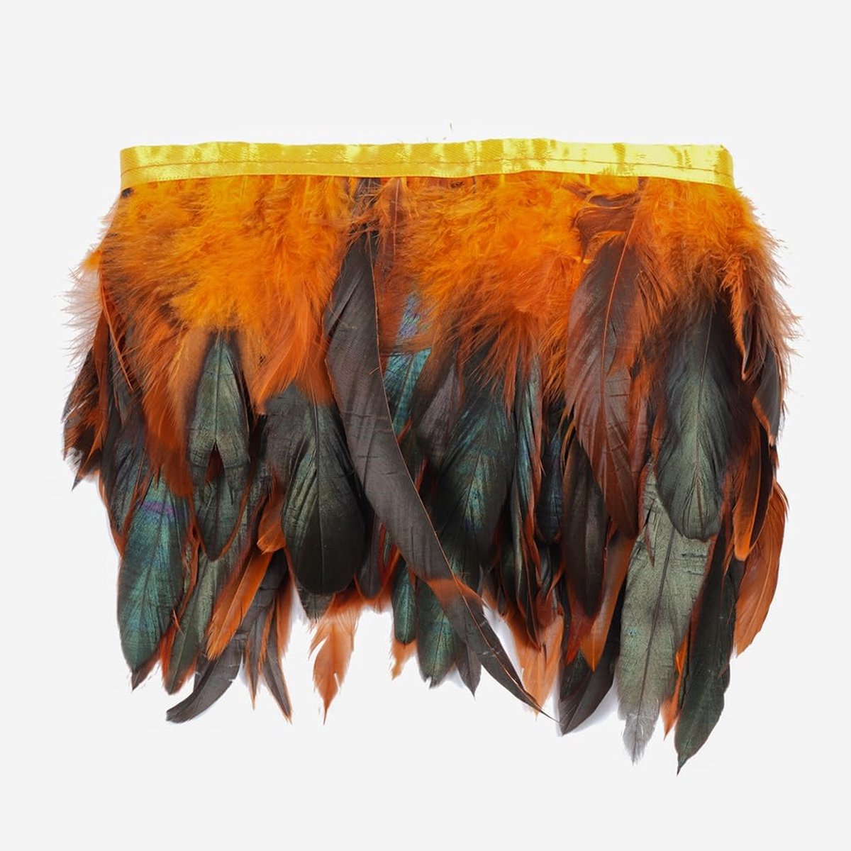 2 meter haan veer franje trim voor kostuum decoratie (oranje)