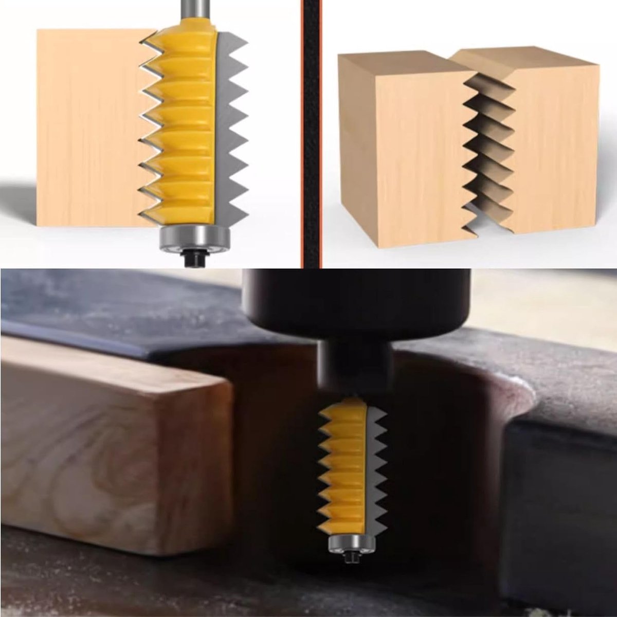 Wave Type Houtfrezer met 8 Snijkanten - Carbid Router Bit voor Houtbewerking, 8×24mm Frees voor Precisie en Efficiëntie