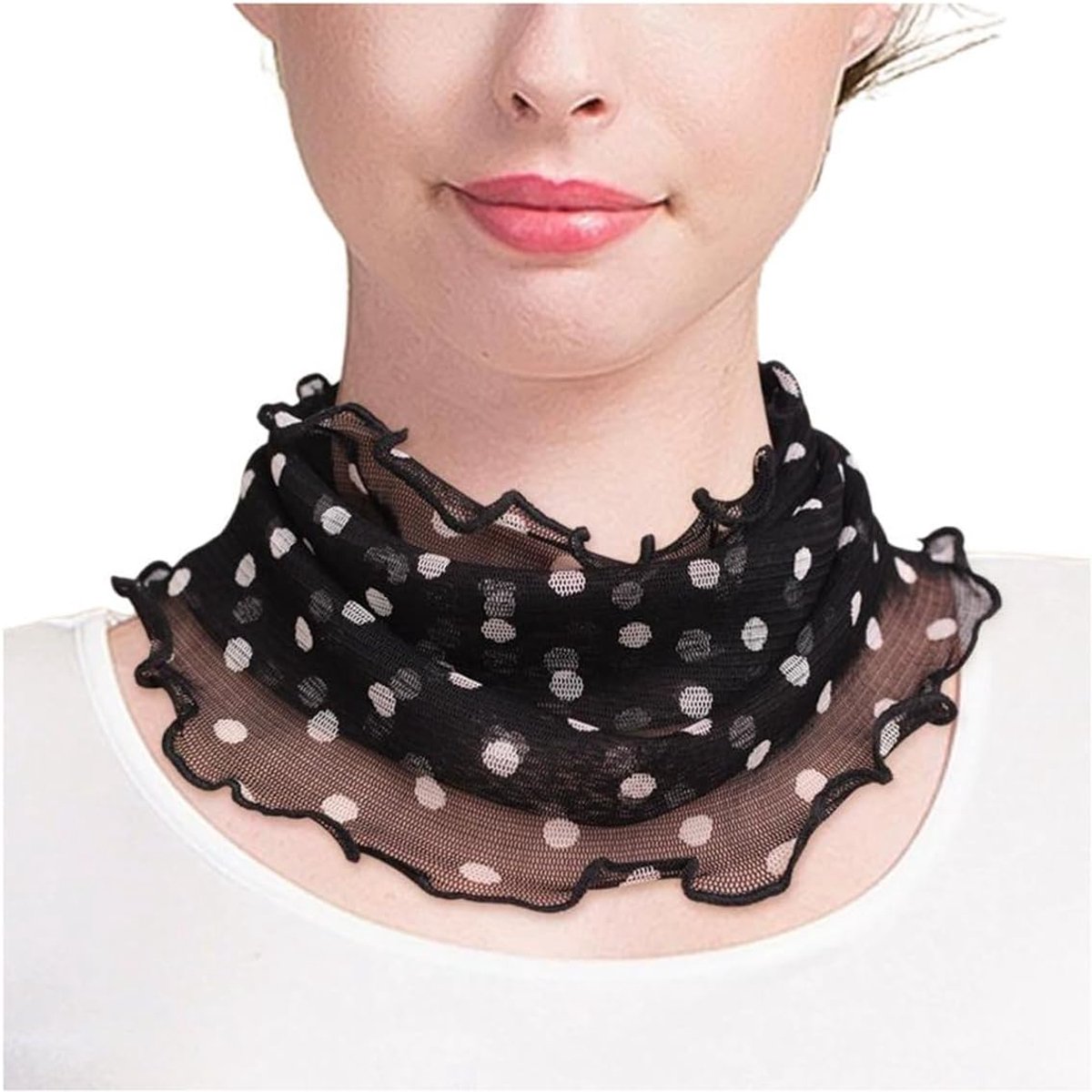 Sjaal dames zijde gebreide nepcolkraag mesh nep kraag turtleneck print nep kraag halsdecoratie vrouwen voor middelbare en ouderen