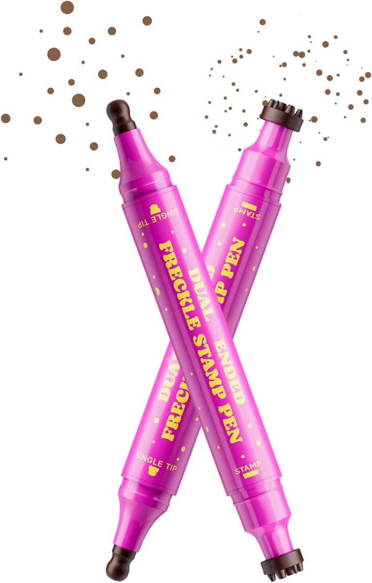 Make-upstift voor sproeten, met zachte sponsstempel en precisiepunt, waterbestendige, sneldrogende en langdurige stift voor kunstmatige vlekken, muisbruin