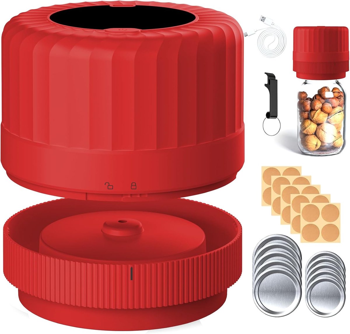 Vacuümmachine voor glazen, elektrische Mason Jar vacuümmachine