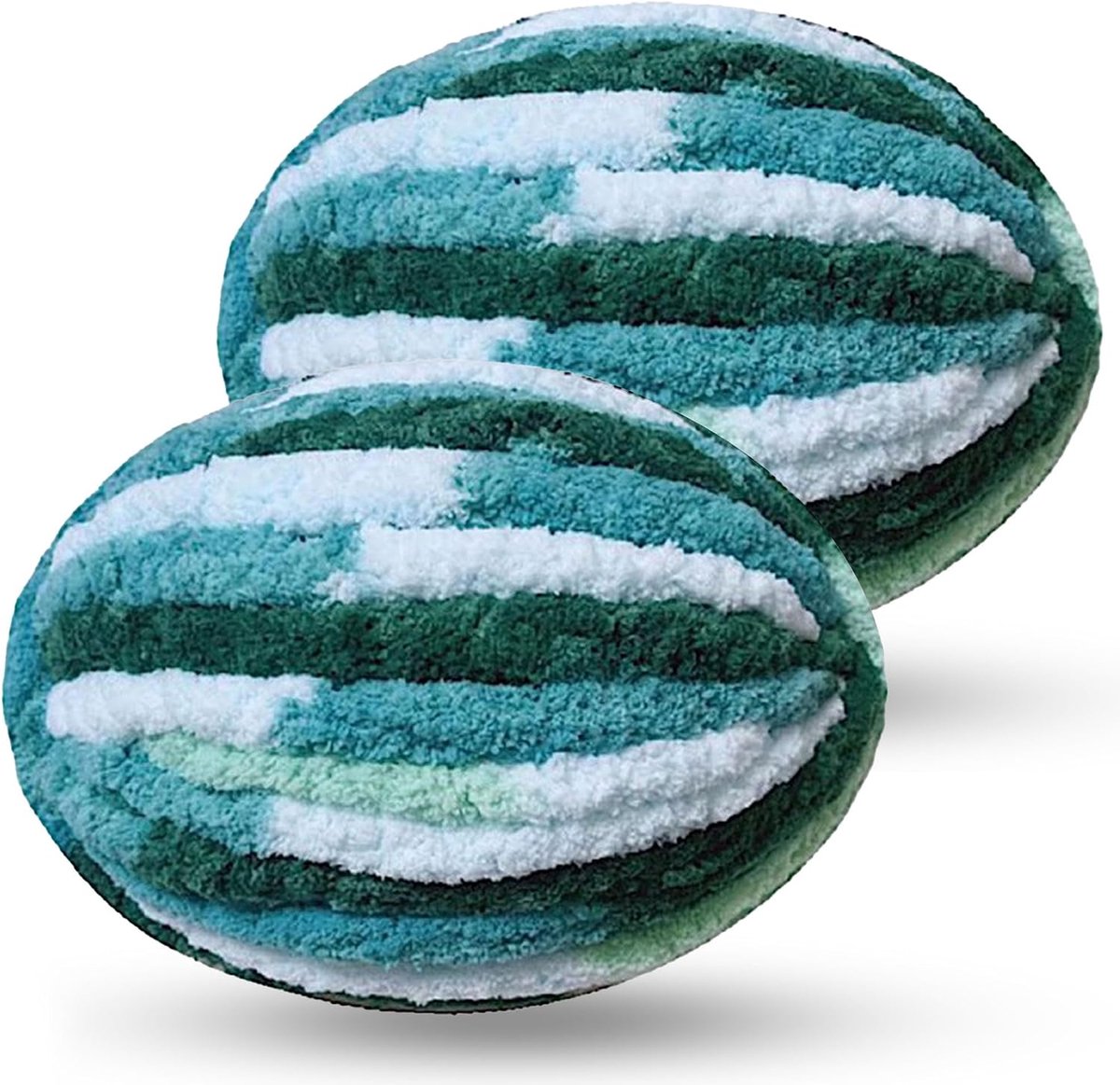 Chunky Yarn for Hand Knitting, Tick Wool Plush Yarn 2 Stuks Totaal 500 g (Wolkzee Streepmix)