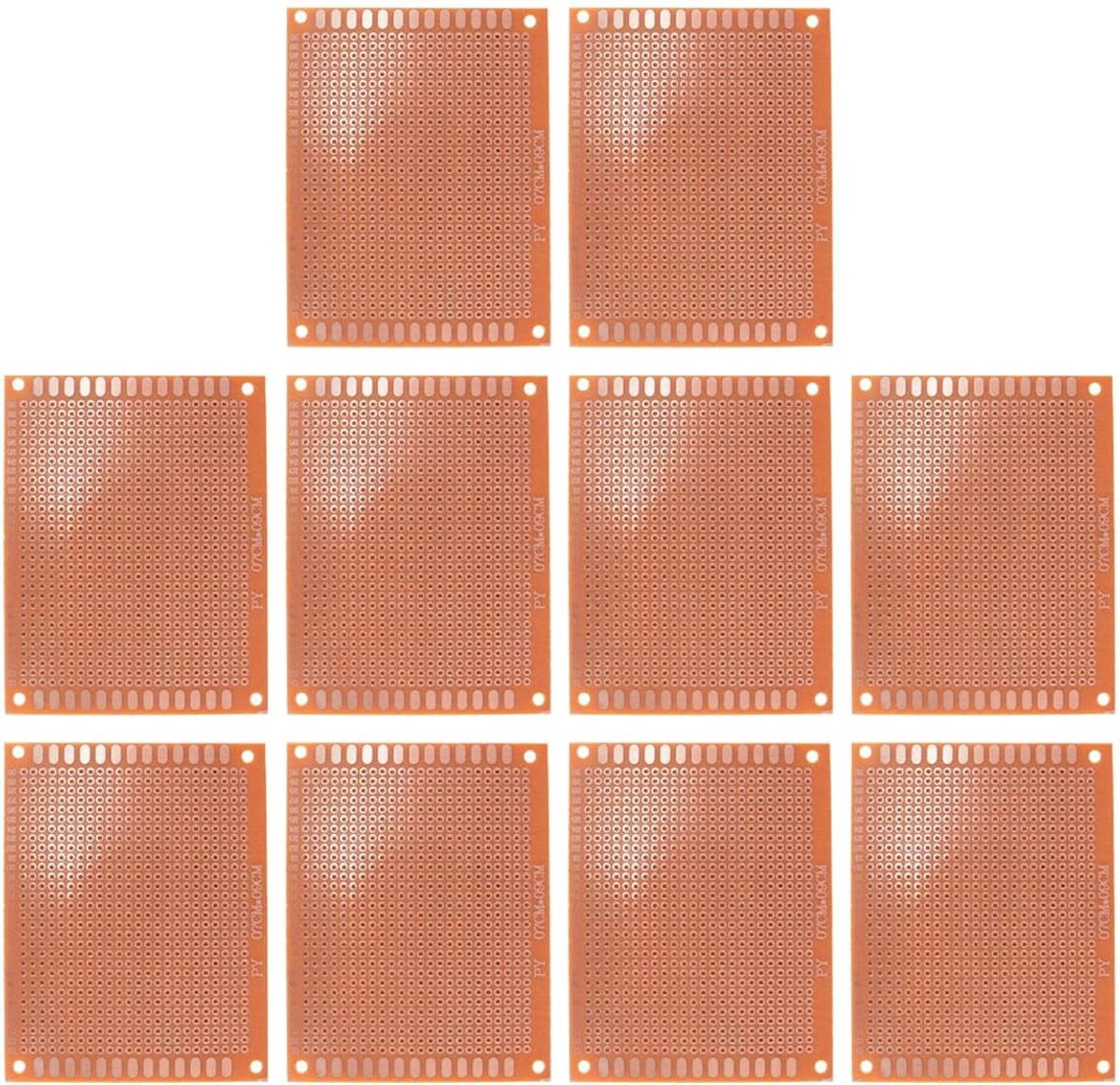 10 stuks 7x9cm bakeliet DIY prototypebord dubbelzijdige PCB voorvertinde gaten voor het solderen van elektronische projecten. Onderwijs