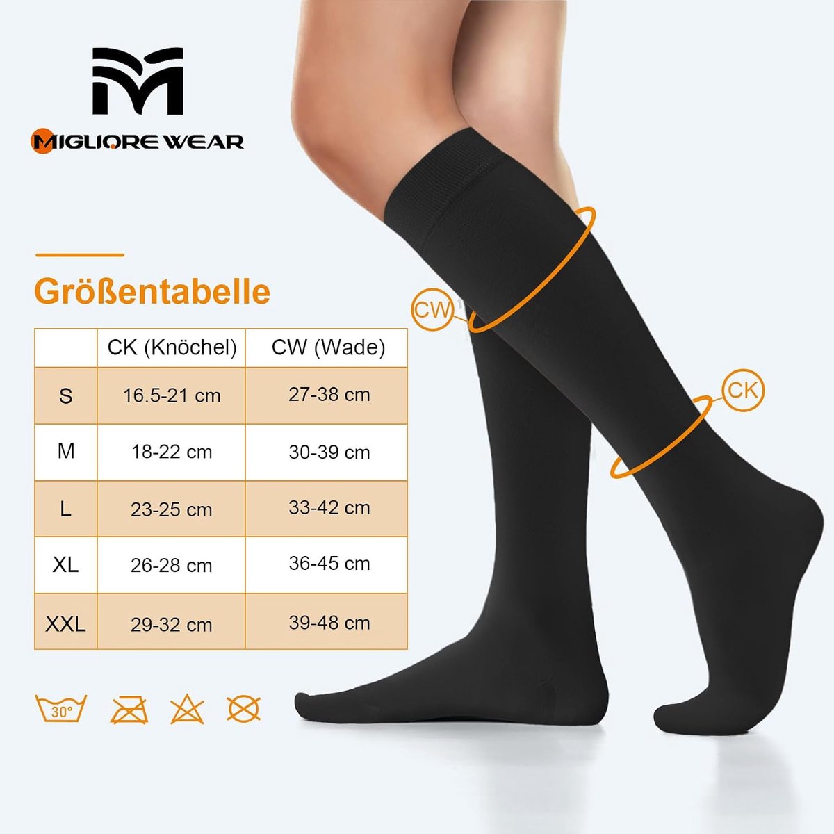 Kousen voor dames en heren, 20-30 mmHg, klasse 2, medische steunkousen, trombosekousen voor vlucht, spataderen, oedeem