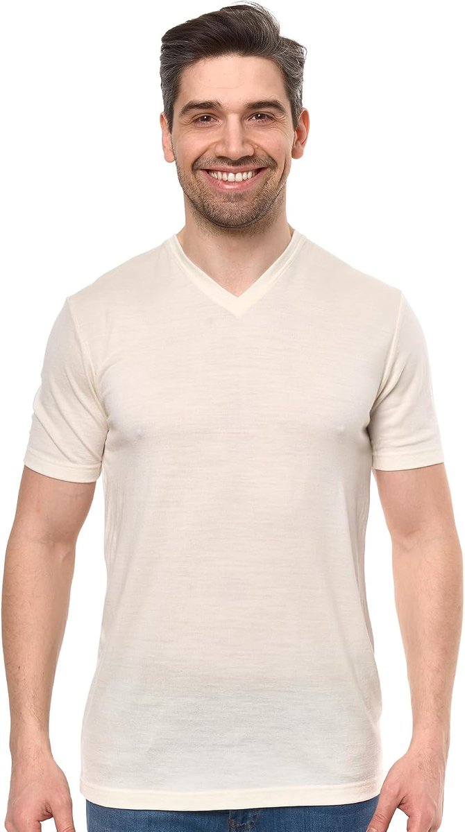 wollen T-shirt voor heren - T-shirt met korte mouwen van merinowol voor heren, sportief, lichtgewicht, thermisch basislaagje, wandel-T-shirt