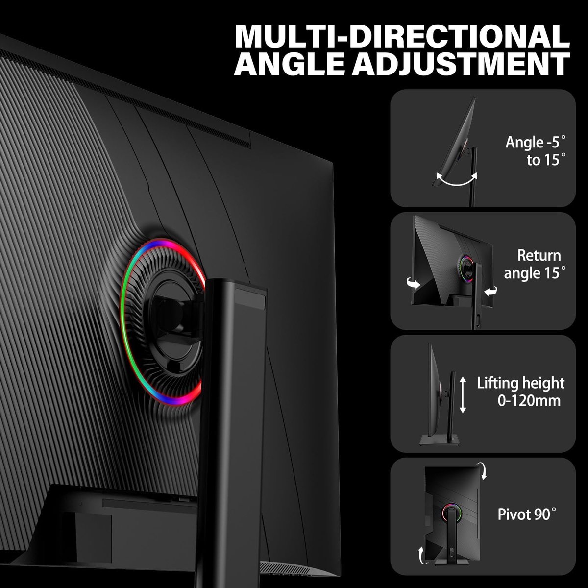 Gaming Monitor 27 Inch 4K UHD - 144 Hz Verversing - IPS Scherm - Mat - Voor PC En Console