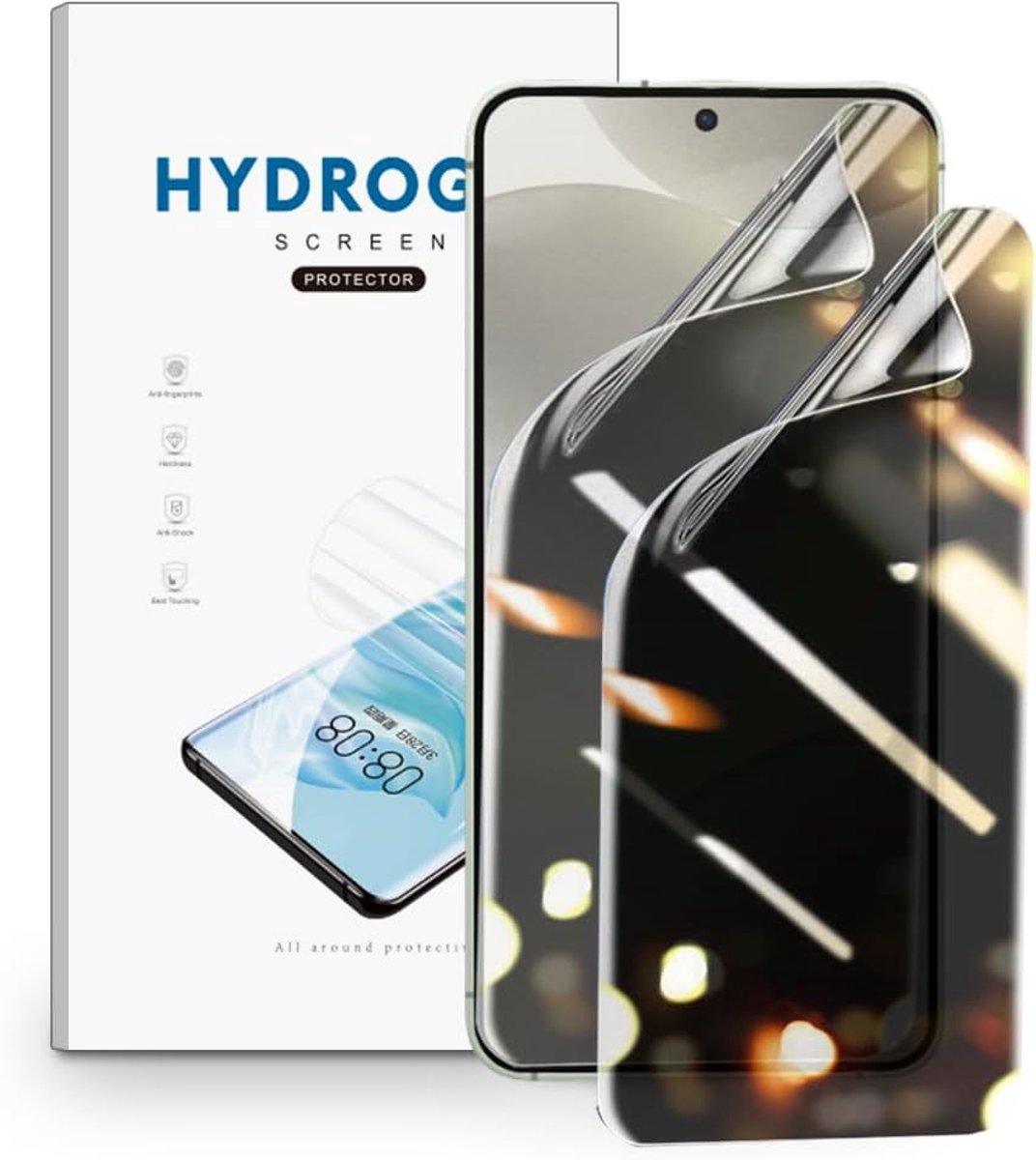 Screen Protector voor Samsung Galaxy S25, 2 stuks Privacy TPU Screen Protector Anti-Spy Hydrogel Beschermfolie met Face ID Support, TPU Flex Folie