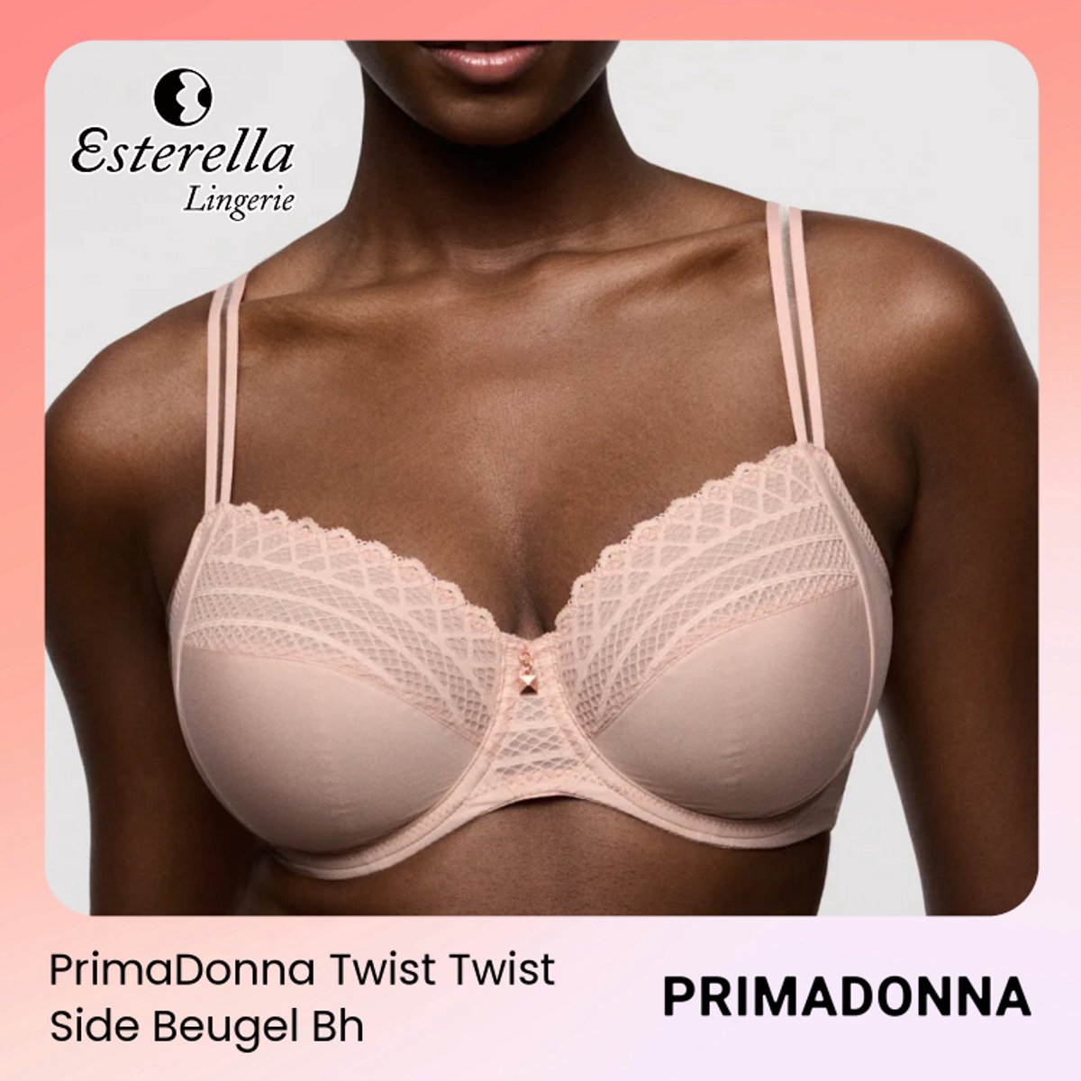 PrimaDonna Twist Twist Side Volle Cup Beugel Bh 0142570 Powder Rose - maat EU 80B / FR Huid