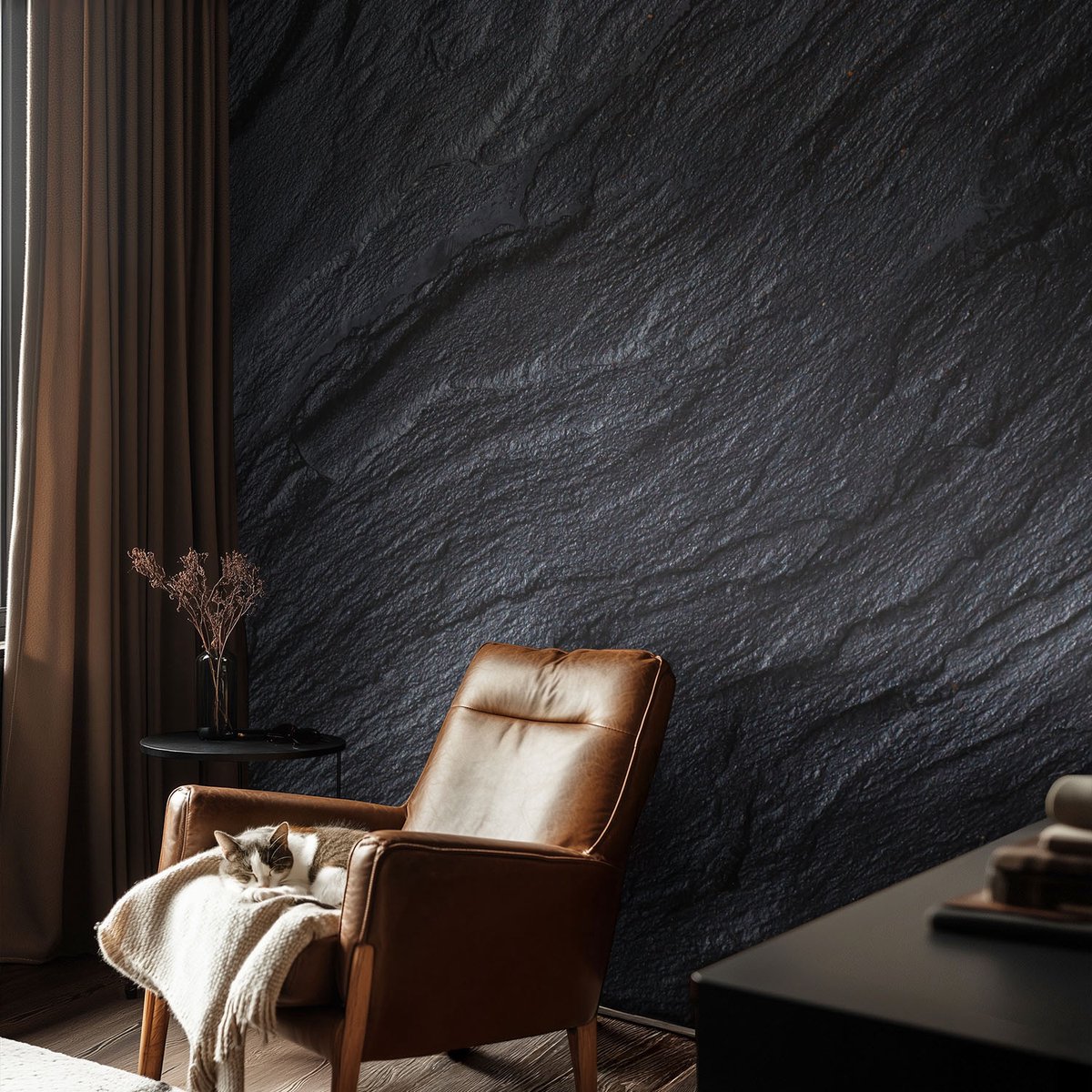 Coloray Vliesbehang - Grijs Snellijm Behang - 104x70 cm - Stenen Constructie Muurschildering - Slaapkamer behang Texturen - Fotobehang Vlies - Slaapkamer behang