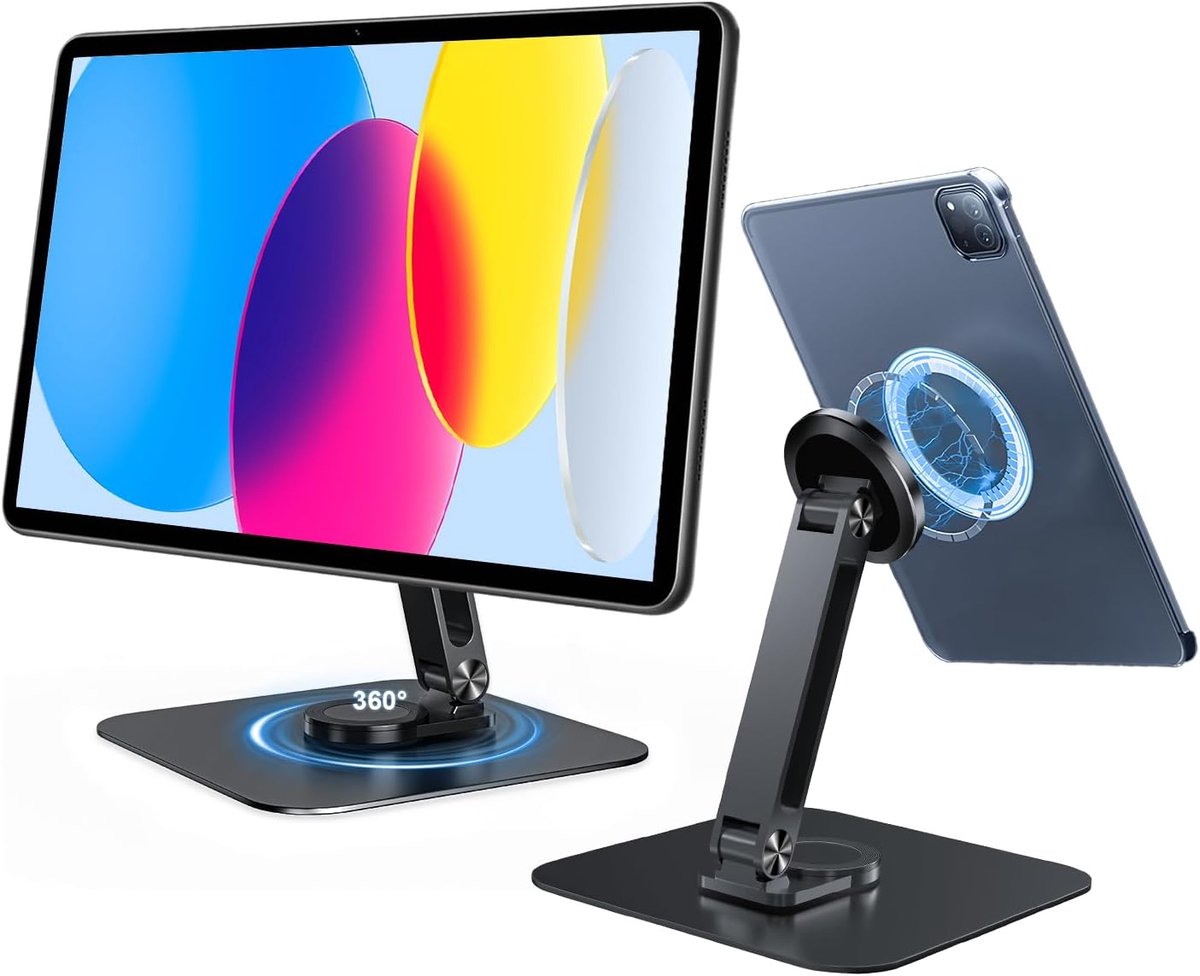 Tablethouder, verstelbare tafeltelefoonhouder voor mobiele telefoon, tafel, opvouwbare multi-hoek mobiele telefoonhouder, standaard voor iPhone/Android/iPad (zwart, klein)