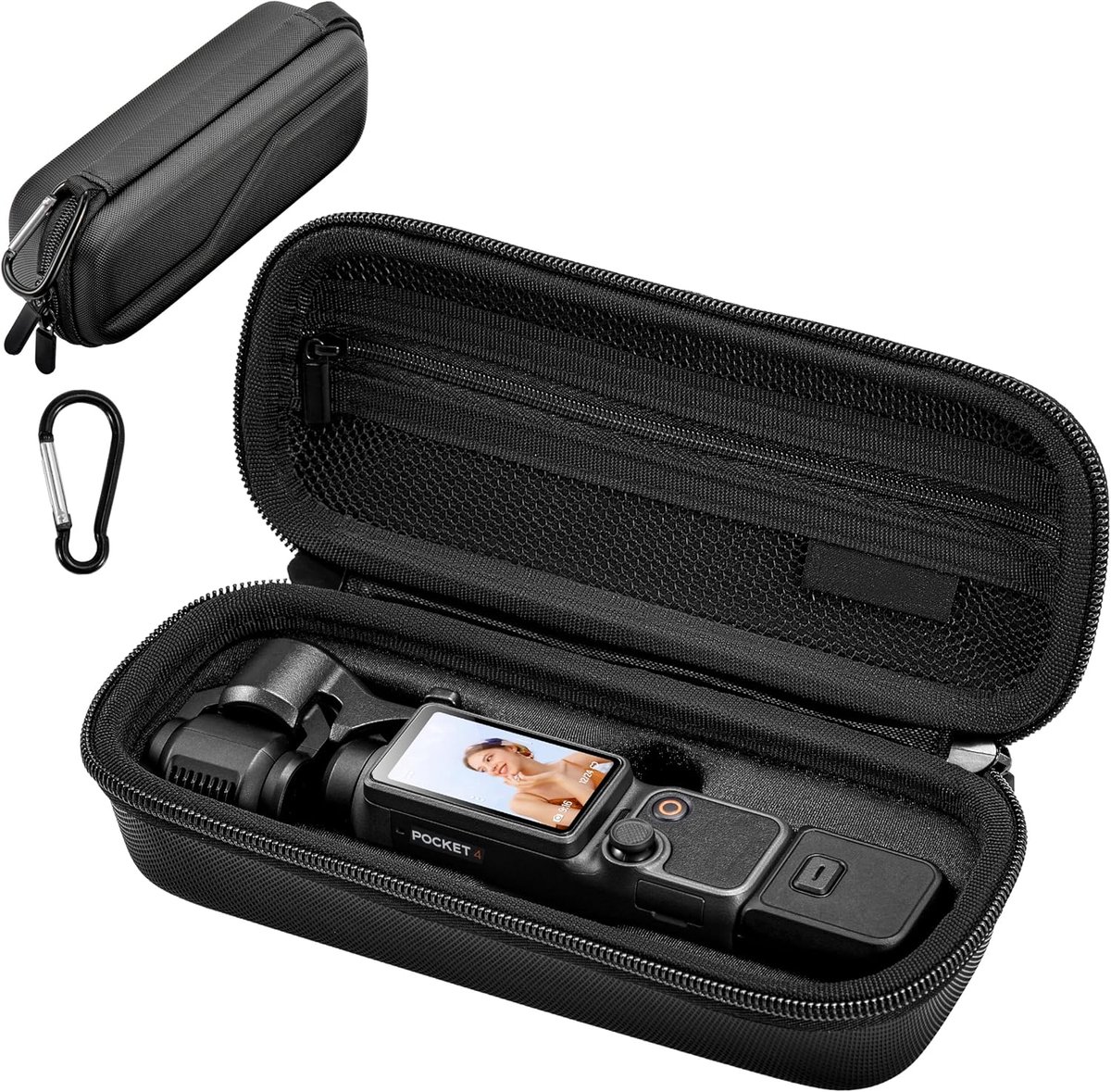 4 Draagtas voor DJI OSMO Pocket 4 3 voor Xtra Muse Accessoires Draagbare PU Harde Opbergtas Beschermende met Karabijnhaak & Polsband