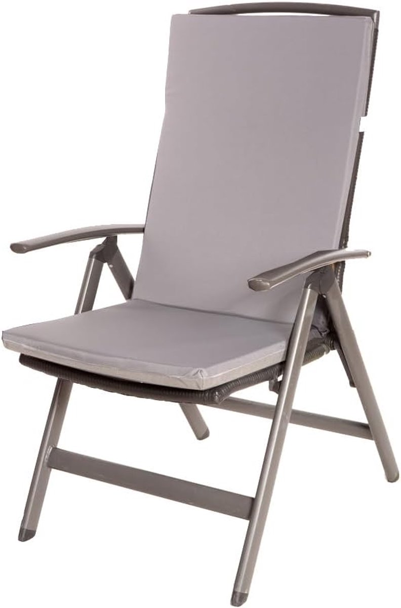 Zitkussen voor hoge rugleuning, tuinstoelkussen voor buiten, schommelstoelkussen (grijs)