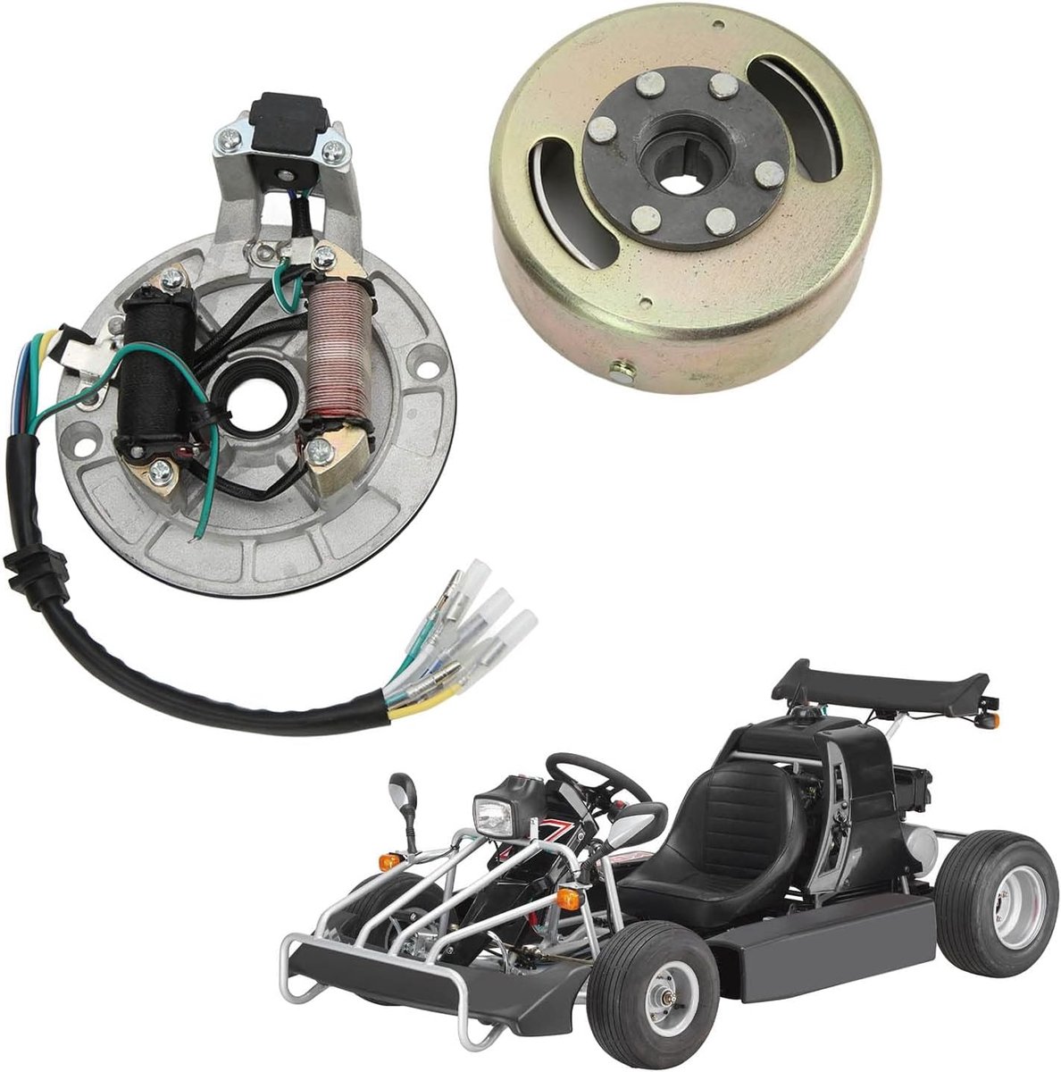 Statorplaat Onderdelen, Magneto Stator Vliegwiel Rotor Kit Koper Aluminium voor Start Engine PIT PRO PIT Bike