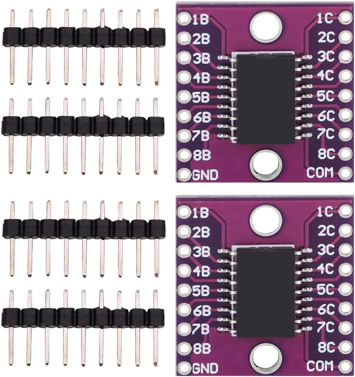 Darlington Transistor Array Module, 2 Stuks, 50V 500mA Hoge Stroom en Spanning voor Inductieve Belastingen