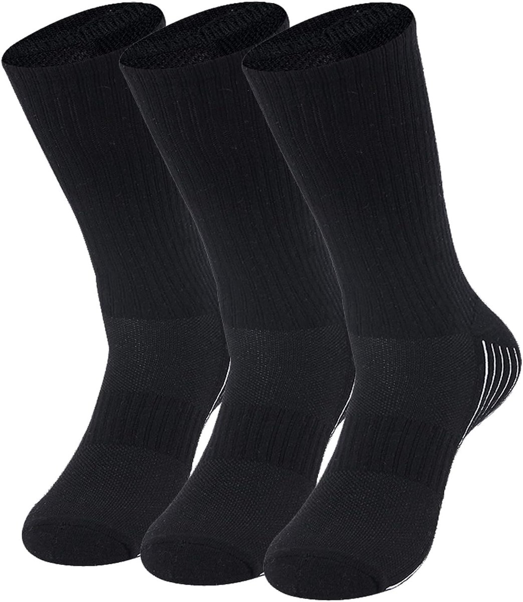 Sokken, uniseks, gevoerde comfortabele enkelsokken voor workout, wandelen, golf, 3 paar