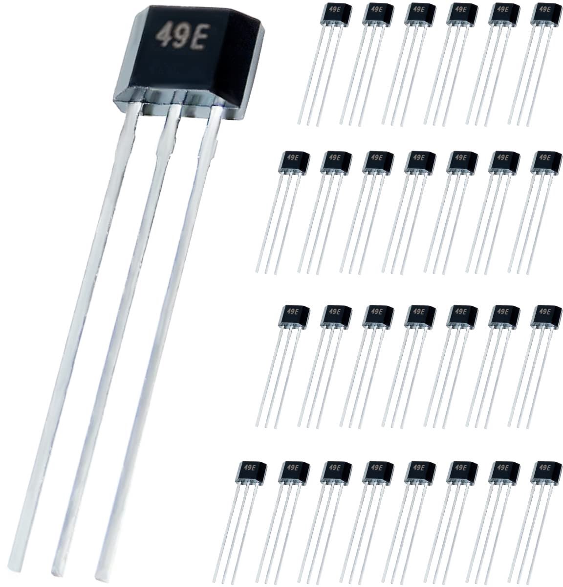 49E OH49E SS49E Hall-effect sensor, S49E TO-92 3-polige lineaire Hall-effect-sensor, geluidsarme uitgangselementschakelaar voor motorreparatie van elektrische voertuigen (30 stuks)