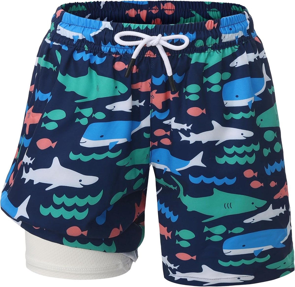 Zwemshorts voor kinderen, jongens, 2-in-1, met geïntegreerde voering, comfortabel badpak voor jongens, voor 110-160