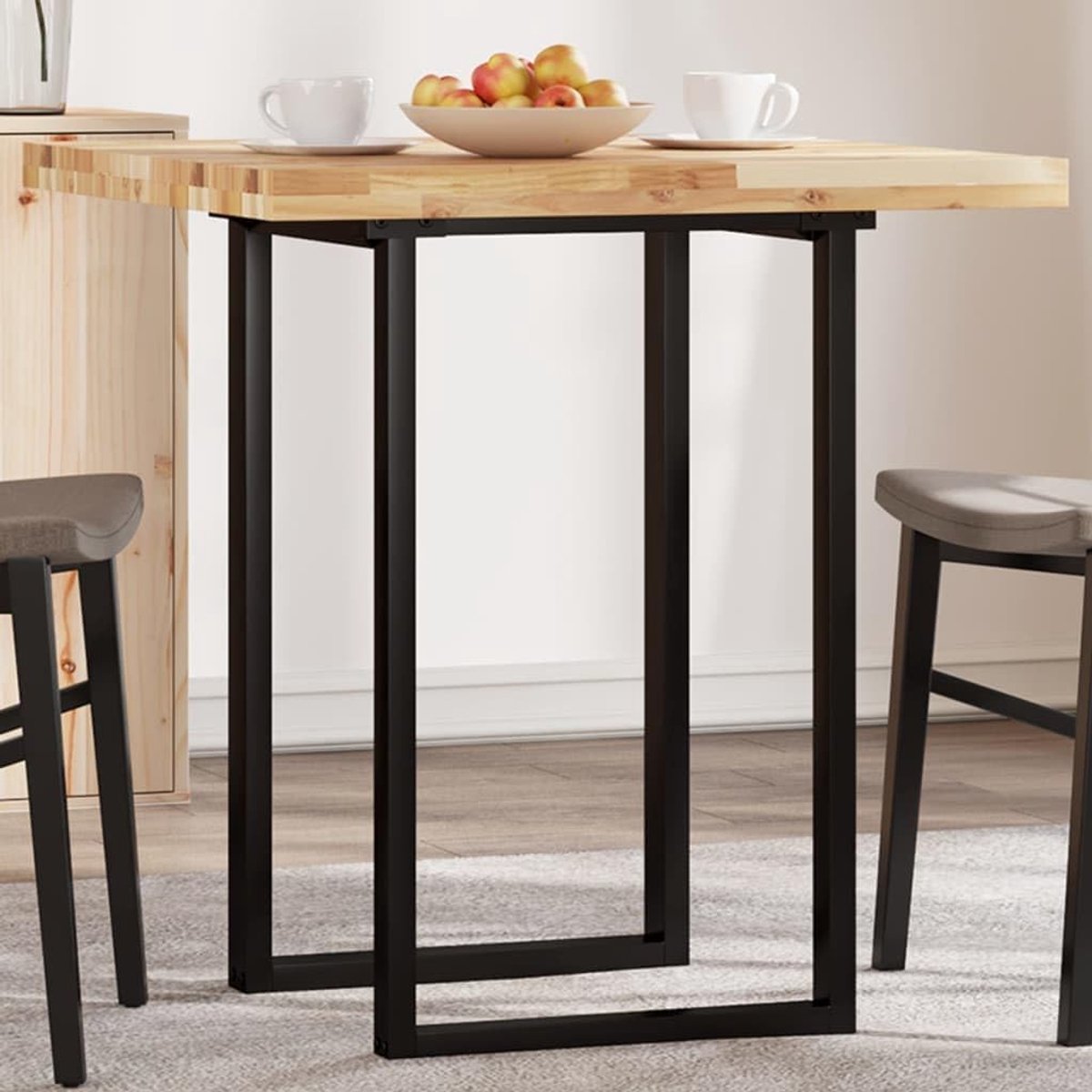 Vierkant 70 x 70 x 4 cm massief acaciahout onbehandeld voor eettafels en bijzettafels - 1 stuk natuurhouten plaat met glad oppervlak