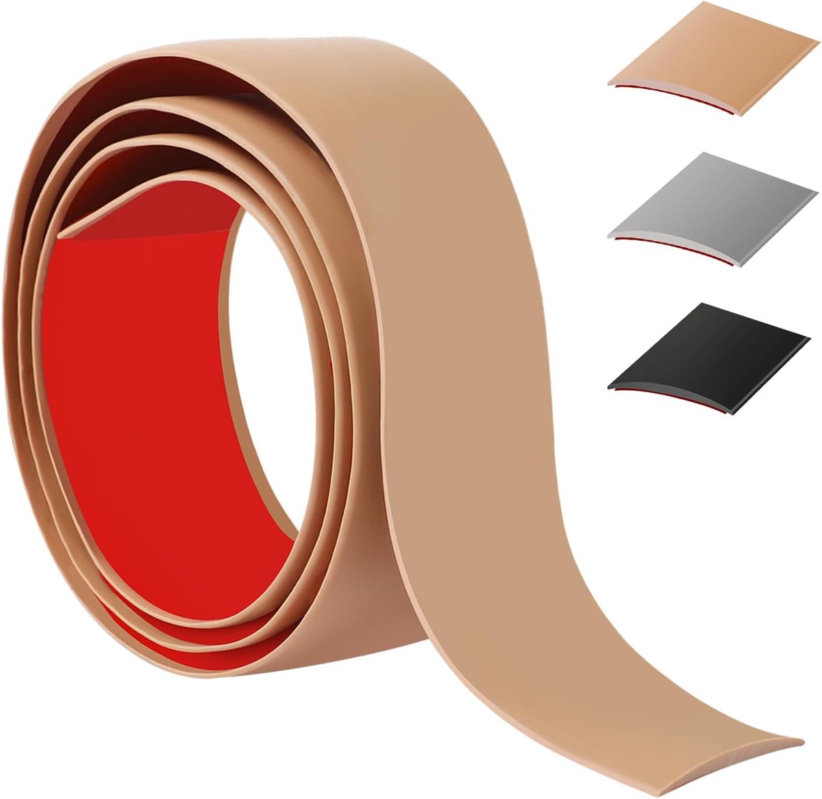 100 cm zelfklevende dorpelstang, flexibele deurdrempel, pvc, drempelovergangsstangen voor keuken/woonkamer, overgangsprofiel voor het verbinden van vloer/tegels/laminaat (4 cm, bruin)