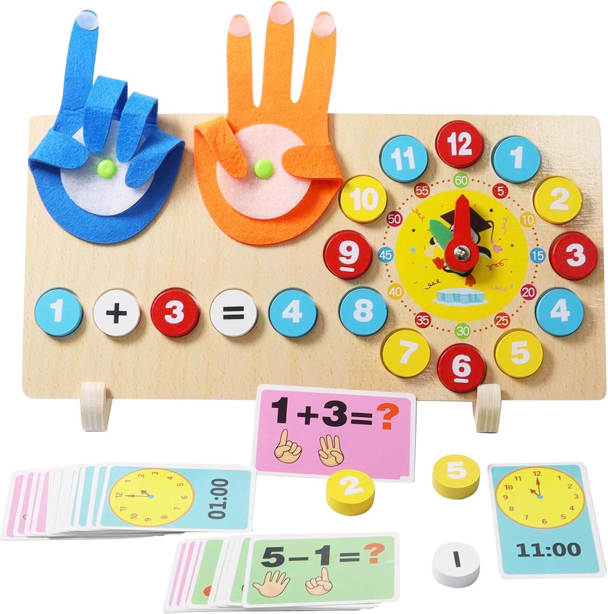 Montessori-speelgoed voor kinderen van 3, 4, 5, 6 jaar, educatief spel, wiskunde, Montessori tellen, educatief spel voor het toevoegen en van wiskunde, ideaal cadeau voor jongens en