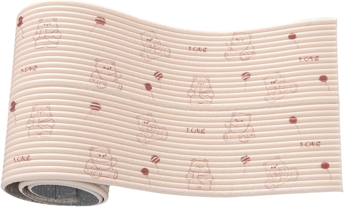 Zelfklevend, 200 cm, voor kinderkamer, wandkussen kinderkamer, bekleed paneel, muur, anti-botsing, wandpanelen, slaapkamerwandbescherming voor baby's, kinderen (beer)