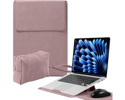13-14 Pouces Housse Housse voor laptop Avec Stand voor MacBook Pro 14" 13" M5/M4/M3/M2/M1, MacBook Air 13,6 inch, Givré PU lederen ordinateur draagbaar voor HP Dell Lenovo Surface (13-14 inch