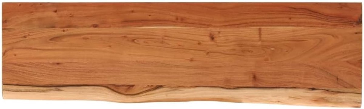 Wandplank van massief acaciahout, 100 x 30 x 2,5 cm, aan de rand