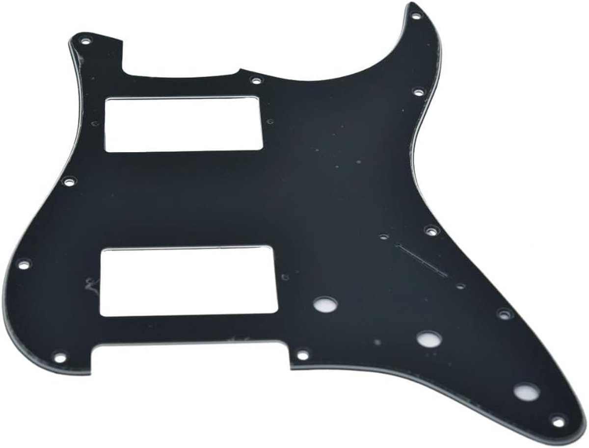 11-Hole ST Style Dual Humbucker HH slagplaat voor Amerikaanse Strat Gitaren met dual humbucking pickups Square Corner Hole Black 3 Ply