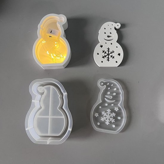gietvormen voor Kerstmis, 6 stuks, 3D-siliconenvormen, Kerstmis, huis, gietvormen, siliconen boom, kabouter, gips om te gieten, gietvorm, dennenboom, siliconenvorm, huisje voor 3D-handwerk — afbeelding 4