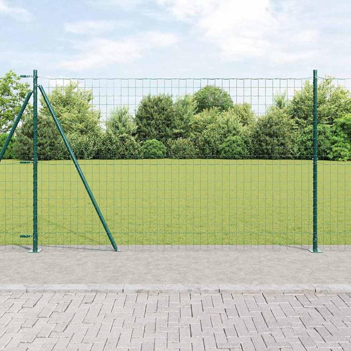 Palen 1,6x10 m verzinkt staal, hekstangen metalen palen stalen palen voor draadhekken tuinhek binnenplaats kippenhok buiten 3350883