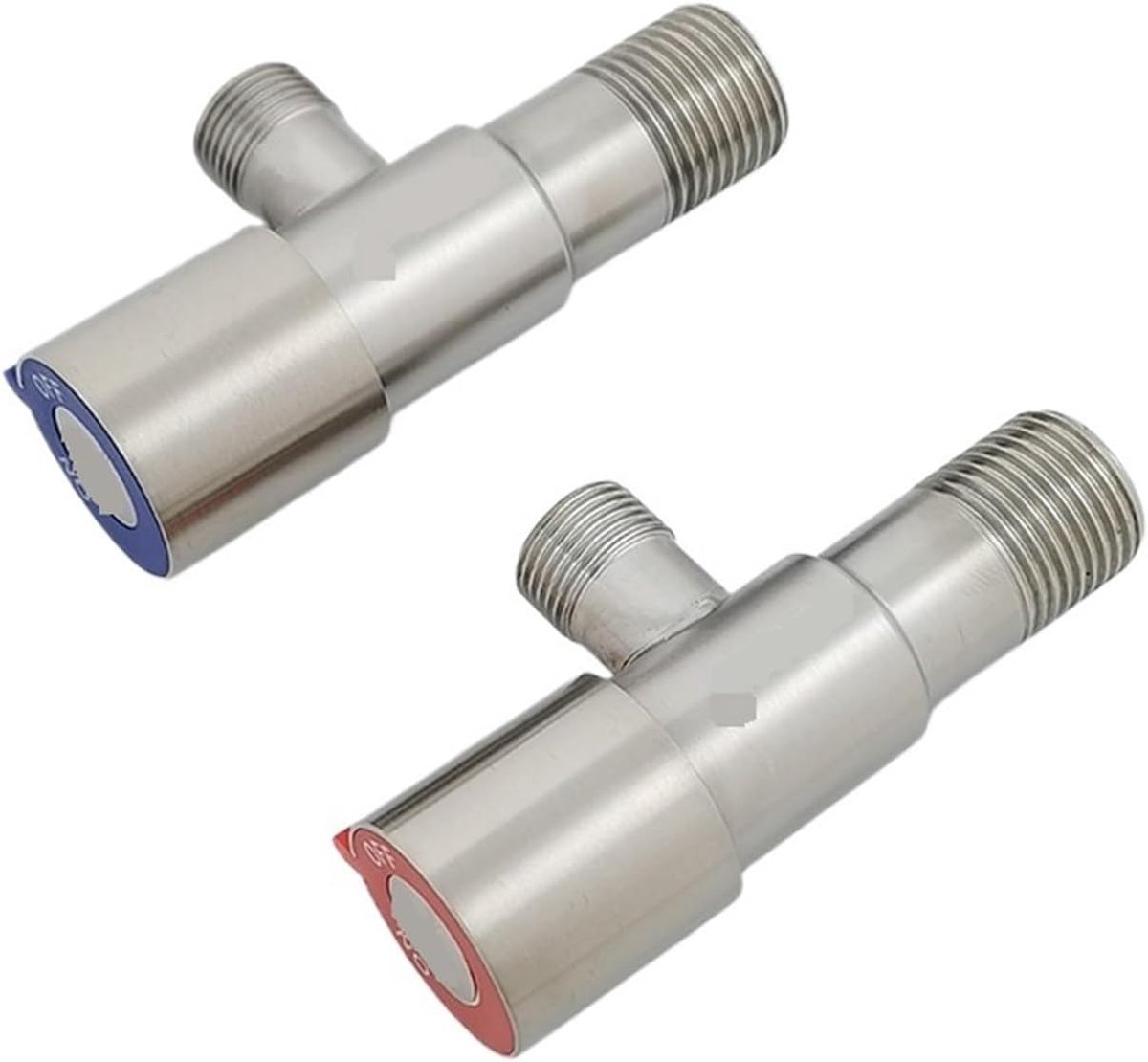 Hoekklep 1/2 inlaat 3/8 uitgang hoek stopklep controle water afsluitklep voor waterleidingen kraan toiletkraan (blauw-2)