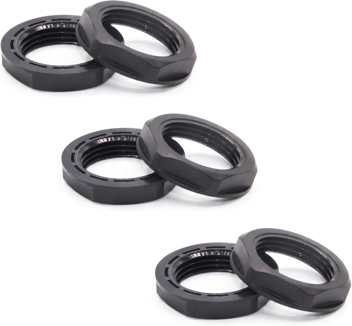 Terug moer 1/2 inch Bsp, 6 stuks moeren accessoires voor badkamer wastafel kranen, ronde flensbevestigingsmoeren, huishoudelijk gereedschap (zwart)