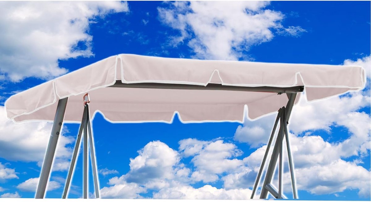 Schommelbank, dakovertrek, 210 x 145 cm, vervangend dak, waterdicht, zonnedak voor schommelbank, wit