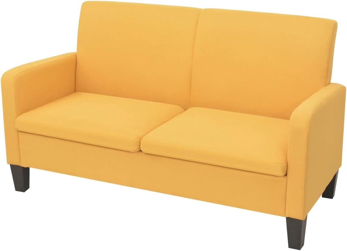 2-zitsbank woonkamer bank houten structuur sofa fauteuil moderne slaapkamer woonkamer kantoor 135x65x76cm geel