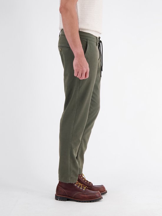 LERROS Casual chino van vormvaste stof met tailleband met trekkoord , Maat: W36_L32 , Kleur: NORDIC OLIVE , 65% katoen, 32% lyocell, 3% elastaan