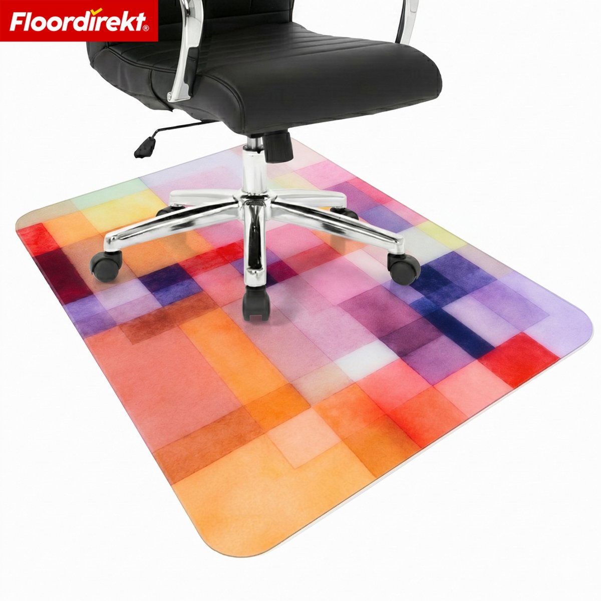 Floordirekt Design vloerbeschermingsmat Prisma – Bureaustoelmat van speciaal PVC – 80 x 118 cm-Prisma