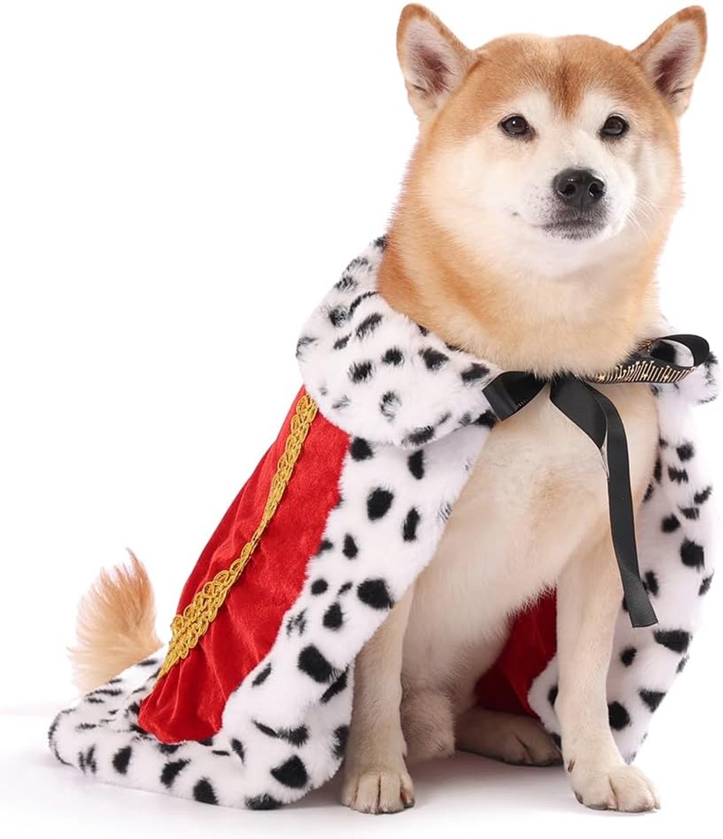 huisdier Serial Lux Fur Rood Kat Hond Mantel voor Halloween Kostuums, Koning Koningin Prins en Prinses Cosplay-M/Regular