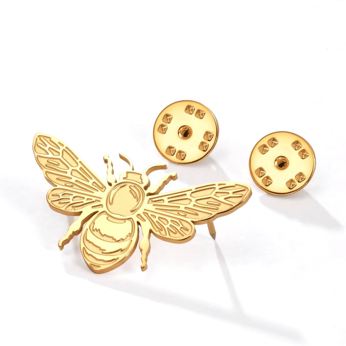 Bee Broche Vintage Dubbele Hoofd Staande Kraag Pin Insect Thema Mode Kostuum Sieraden