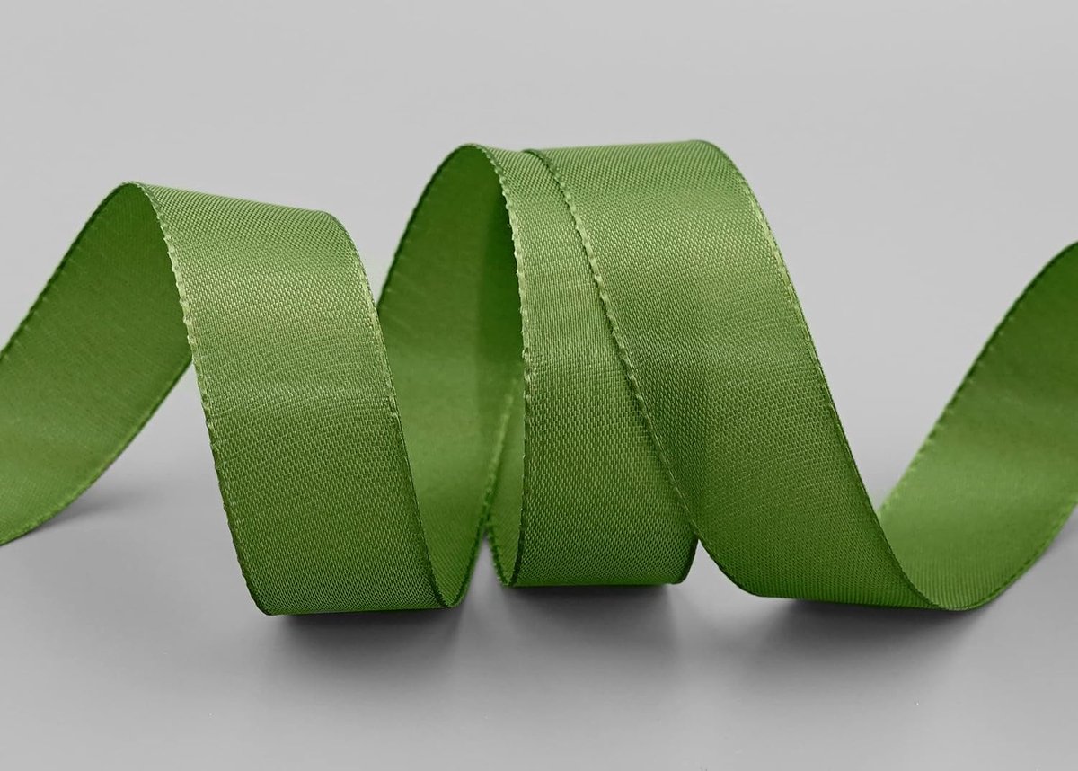 50 m x 25 mm TAFTBAND OLIV grasgroen decoratief lint stoffen lint tafeldecoratie bruiloft Pasen lint Visco TAFT kaarten maken